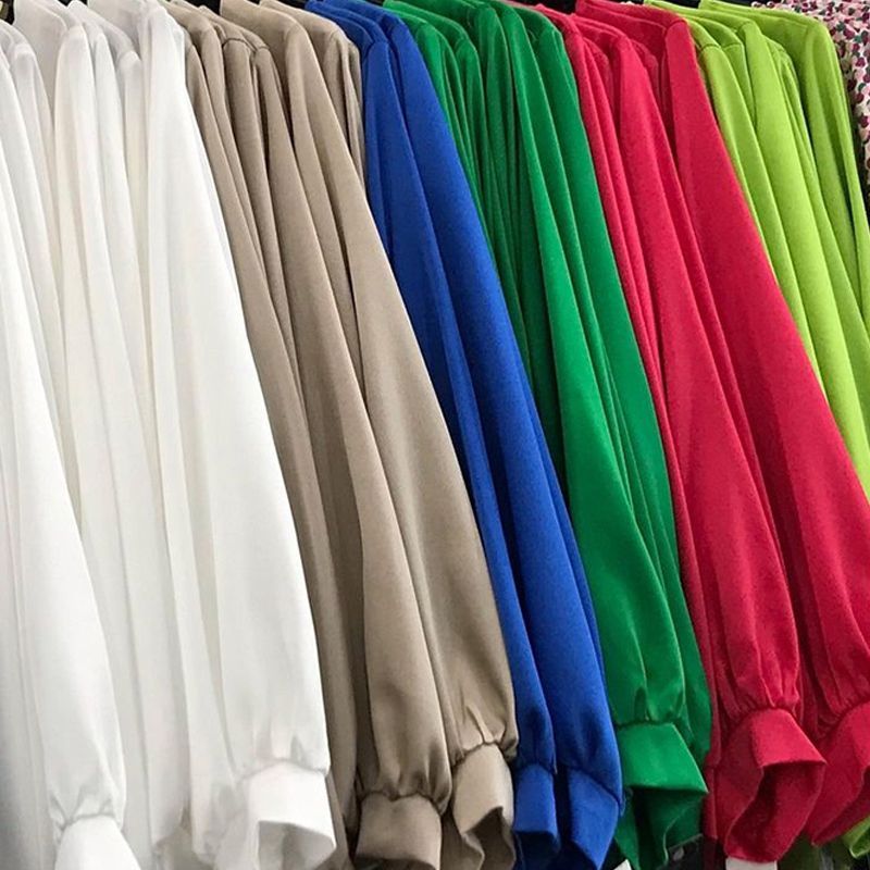 Blusa Raso Manga Abullonada - Imagen 2