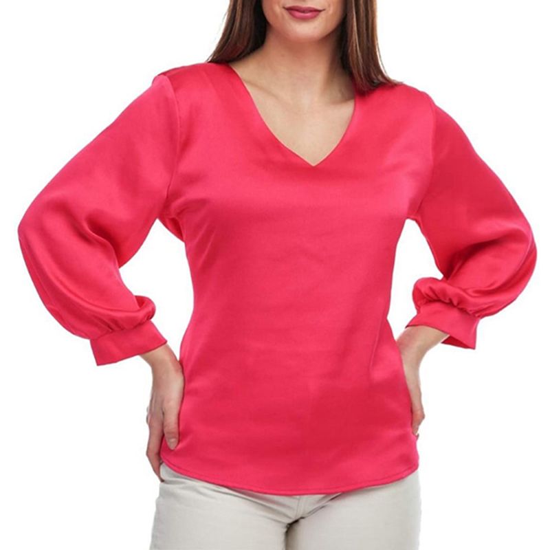 Blusa Raso Manga Abullonada