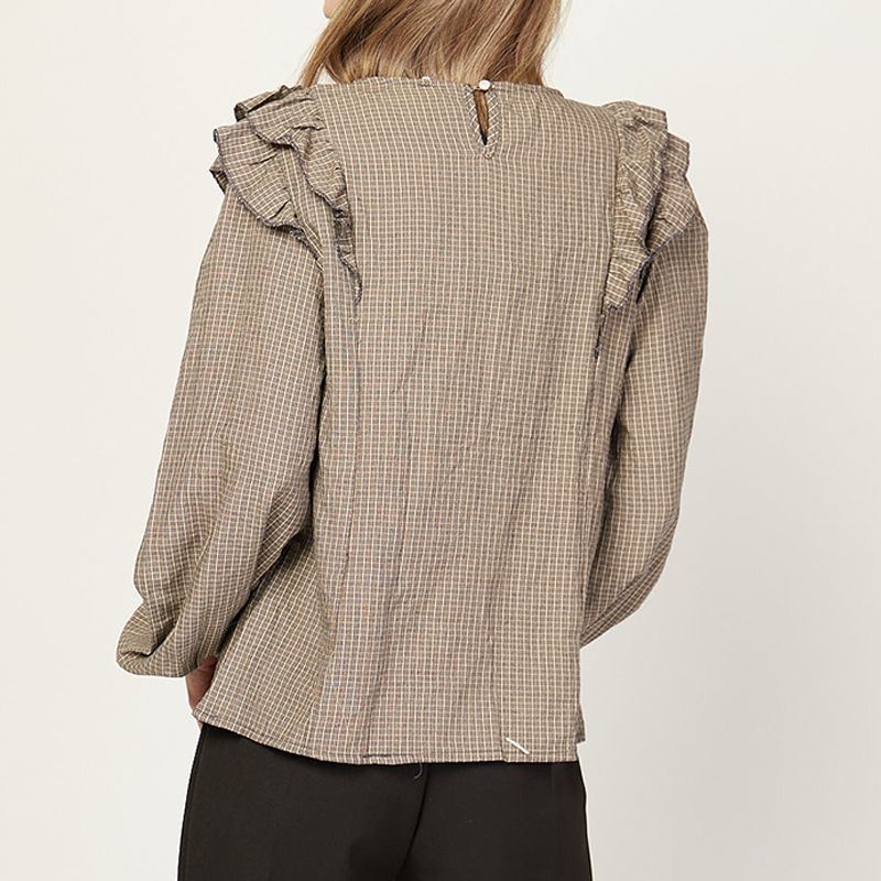 Blusa Cuadros Volante - Imagen 3