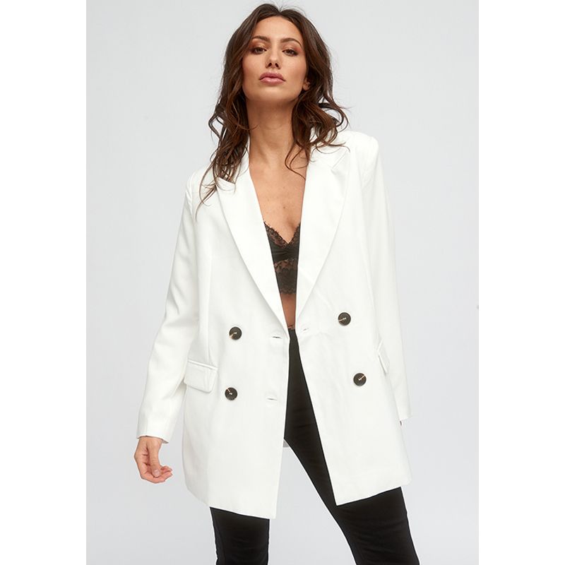 Blazer Cruzada Oversize Blanco