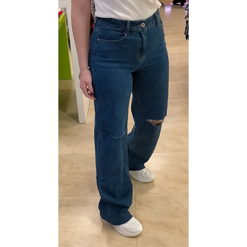 Jeans Wide Leg Rotos - Imagen 2