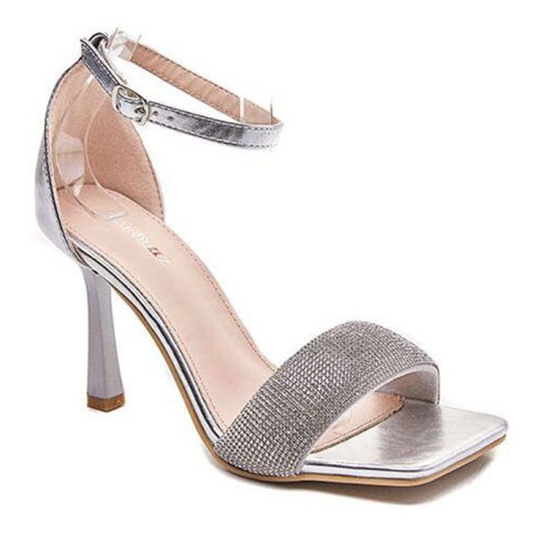 Sandalia Strass Plata