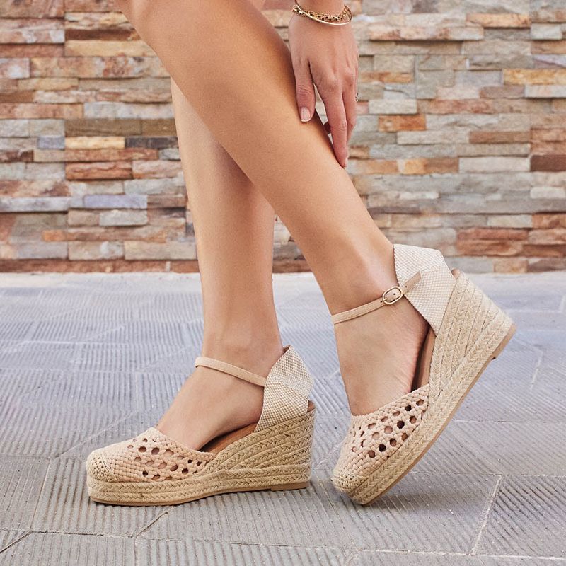 Cuña Trenzada Beige