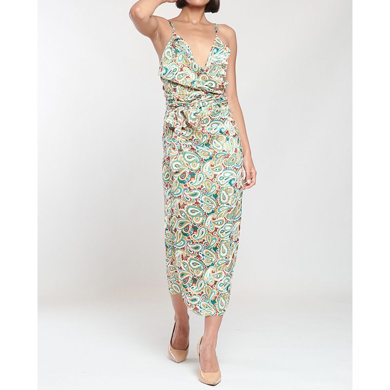 Vestido Satinado Cruzado - Imagen 2