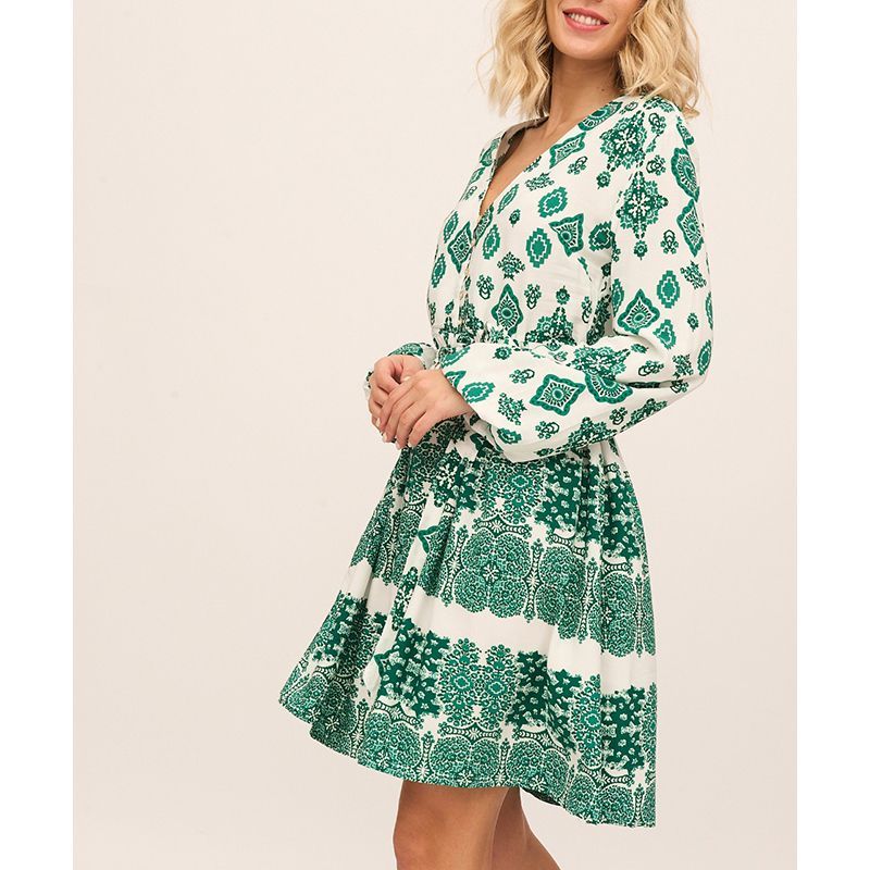 Vestido Estampado Inca Verde - Imagen 2