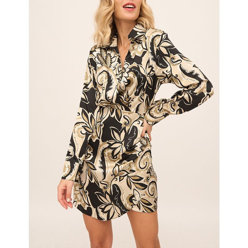 Vestido Estampado Champagne - Imagen 2