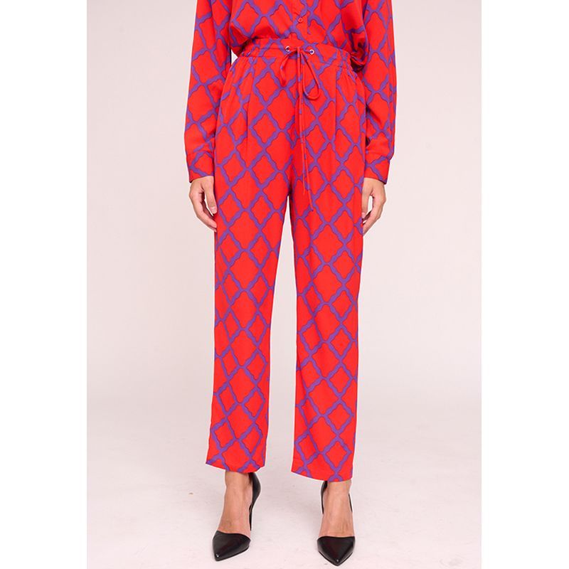 Pantalón Fluido Rombos Morado