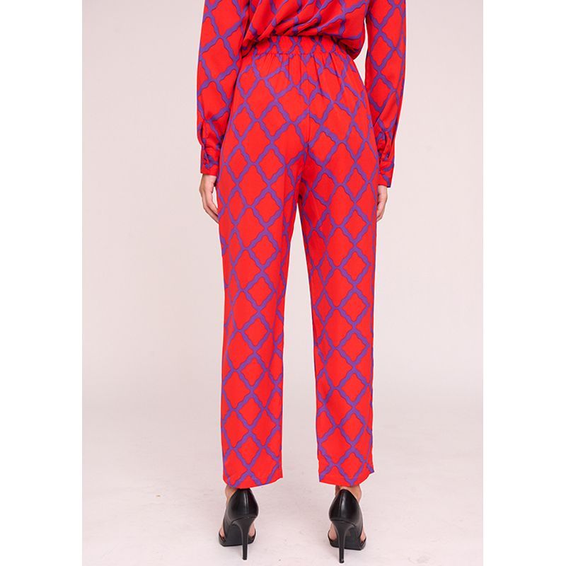 Pantalón Fluido Rombos Morado - Imagen 3
