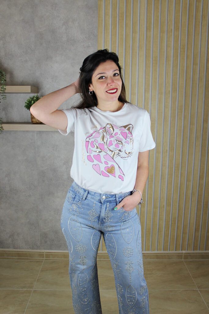 Camiseta Leopardo Rosa