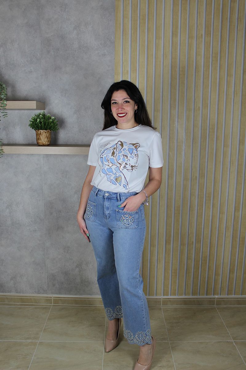 Jeans Bordado Bolsillo - Imagen 3
