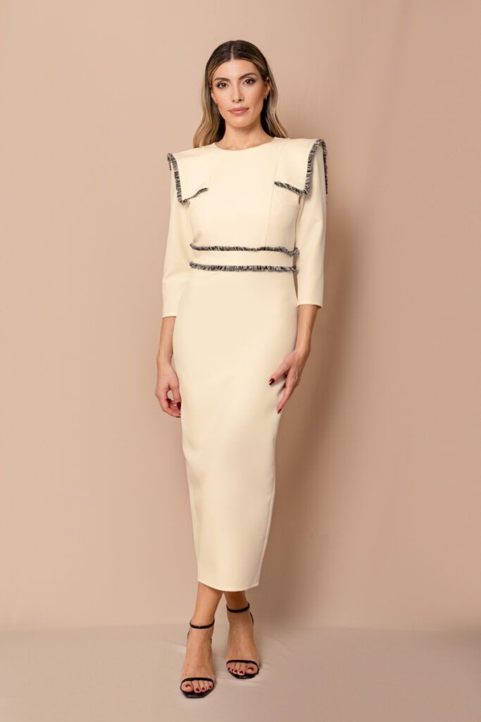 Vestido Pasamanería Marfil