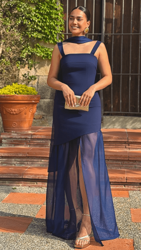 Vestido Organza Marino