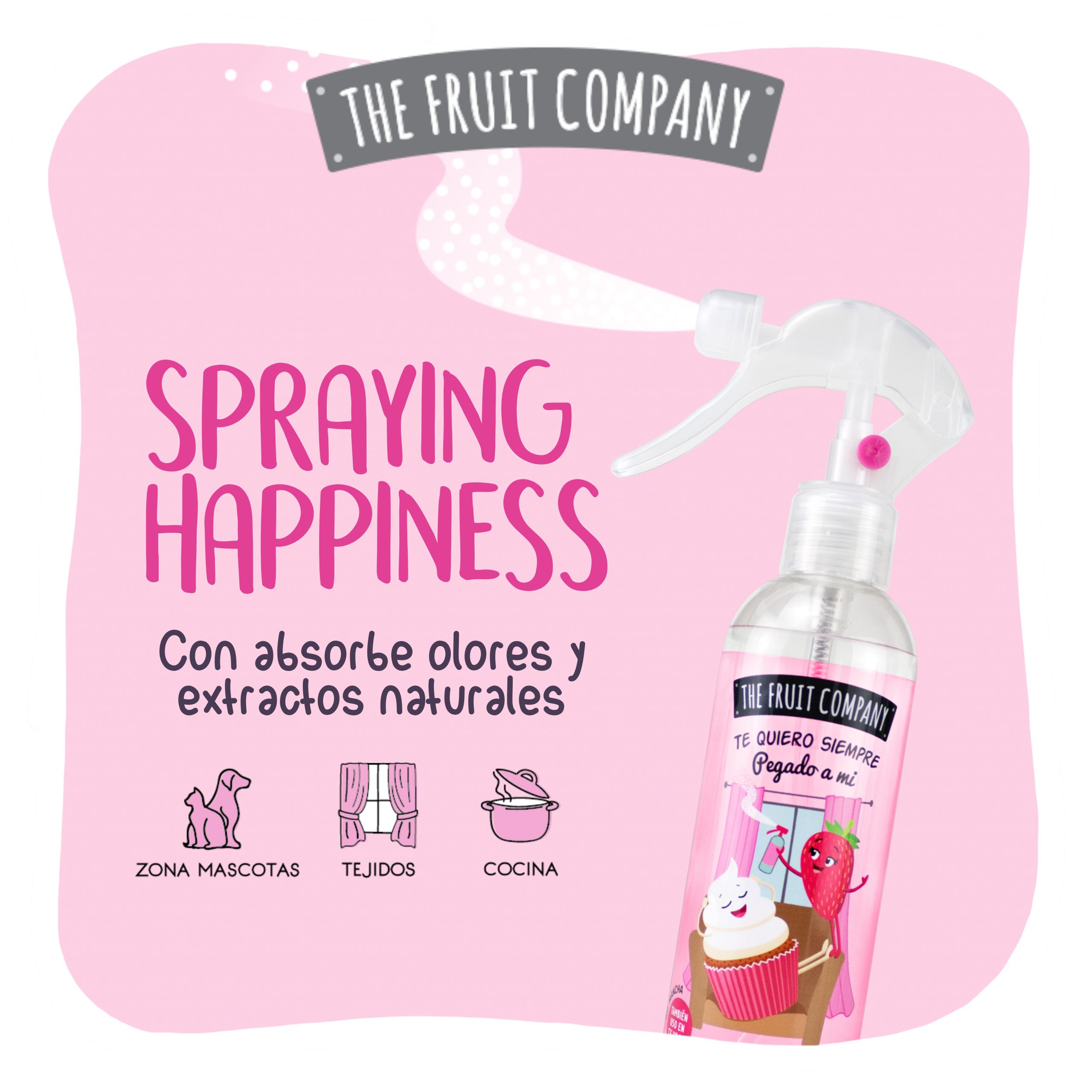 Spray Ambientador Multiusos Fresa Nata 250 ml - Imagen 3