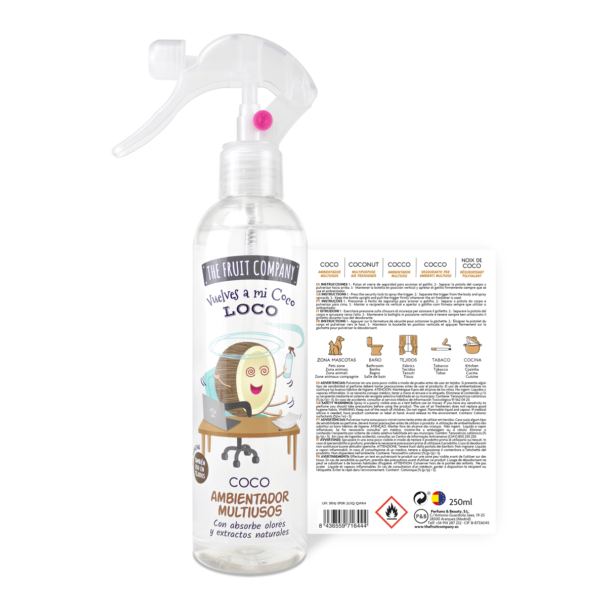 Spray Ambientador Multiusos Coco 250 ml - Imagen 2