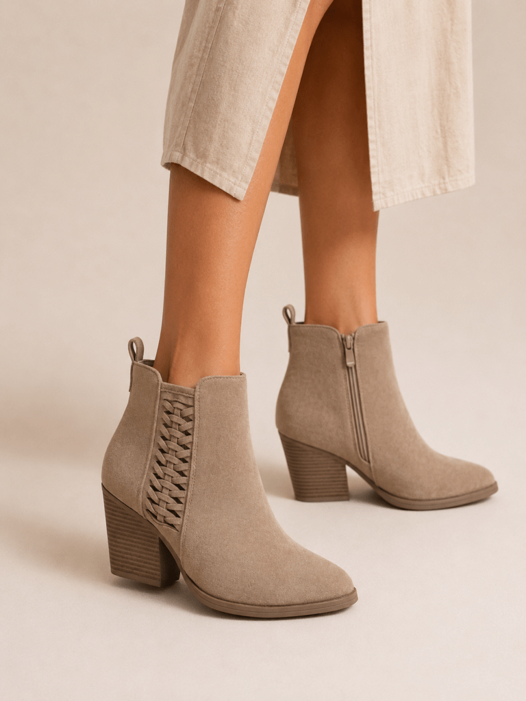 Botín Cowboy Trenza Taupe