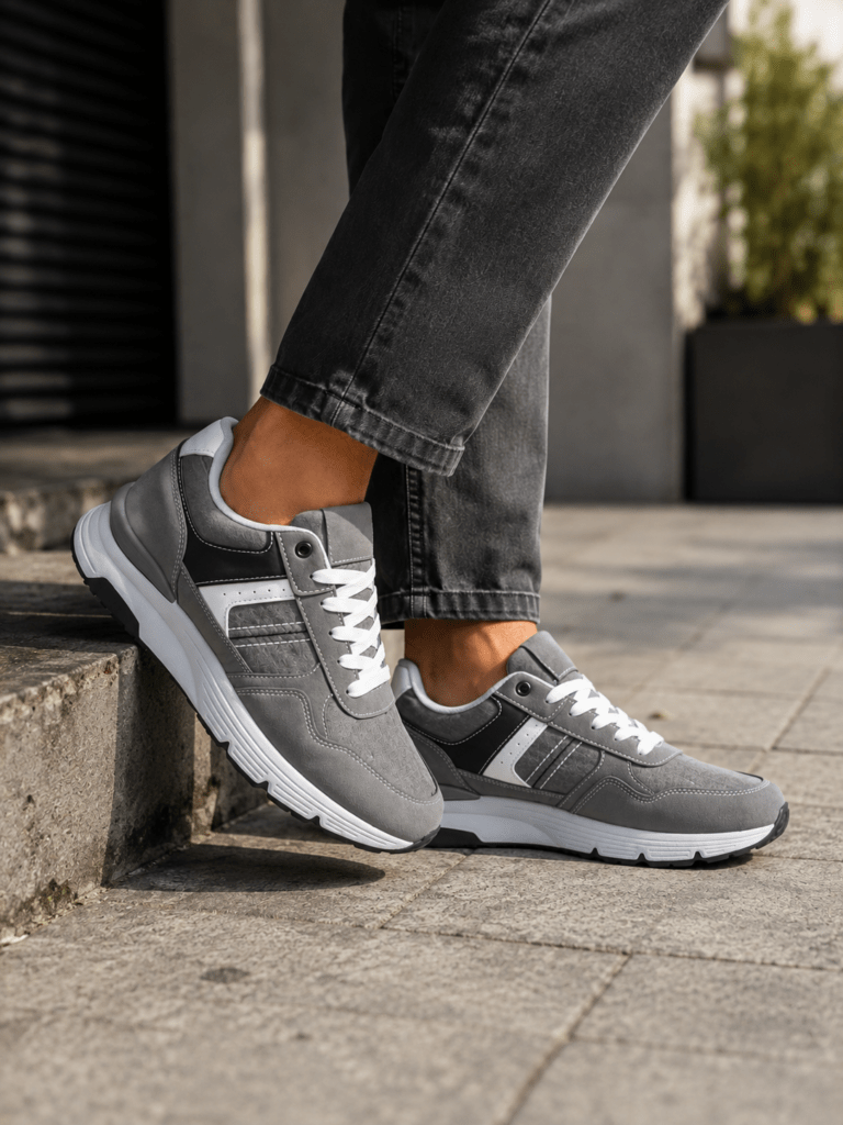 Deportivo Tela Franjas Gris